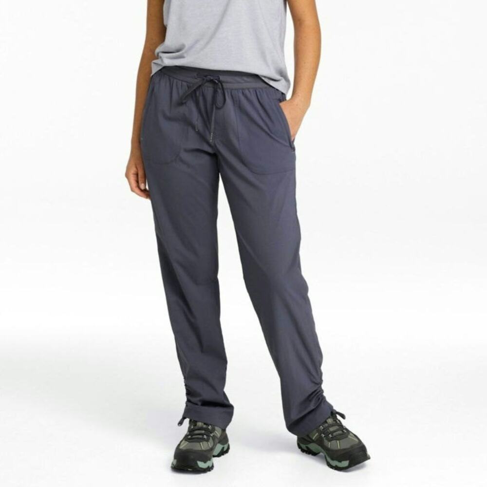 NEW L.L. Bean Vista Camp Straight Leg Pants Granite UPF Hiking Women's MEDIUM